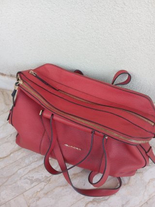 Borsa Piquadro Pelle Rossa Donna Grande tre scompa