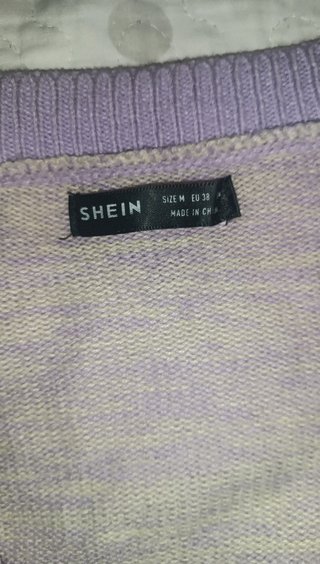 Chaqueta cropped SHEIN lila jaspeado Talla M