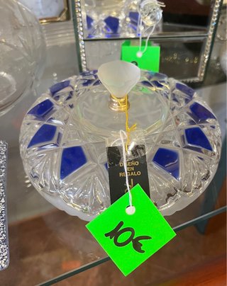Bombonera cristal diseño azul