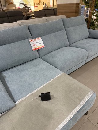 Sofá Chaiselongue Azul/Gris