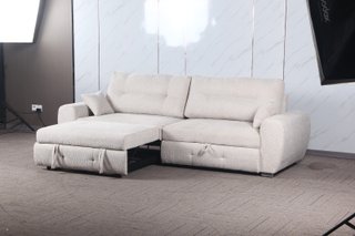Sofá Cama Beige Tela