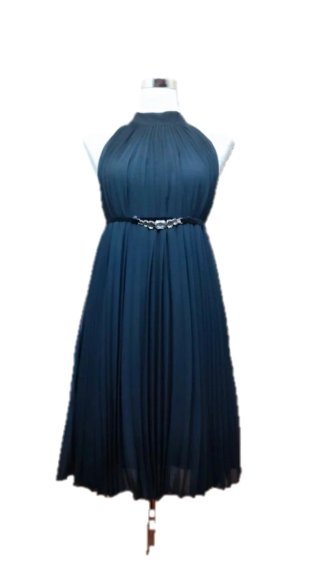 Abito donna nero con cinturino di strass