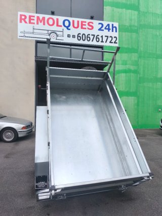 Remolque basculante 2 ejes con freno Inox