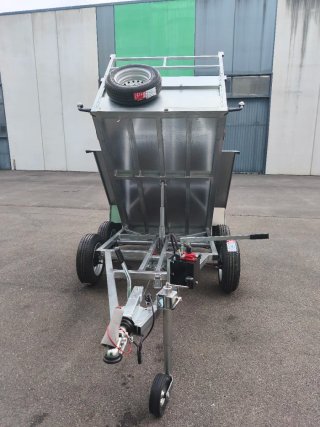 Remolque basculante 2 ejes con freno Inox