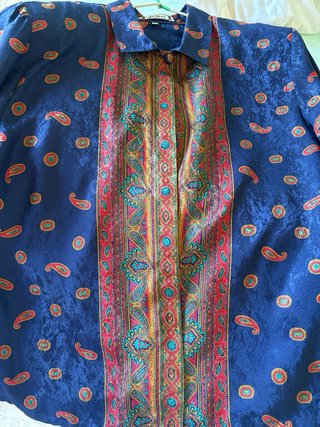 Camisa Demet Vintage Azul Multicolor