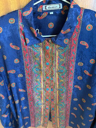 Camisa Demet Vintage Azul Multicolor