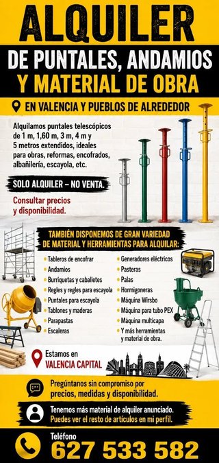 Alquilo puntales telescópicos extensibles alquiler