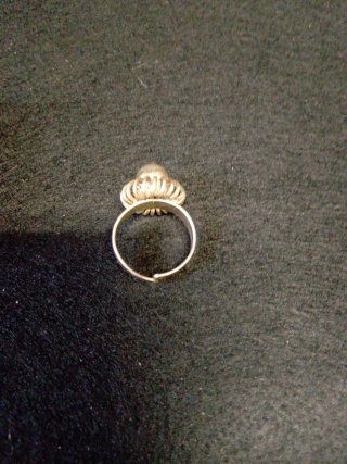 Anillo Plata Antigua Bola Central