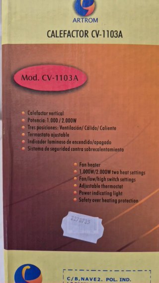 Calefactor ARTROM CV-1103A