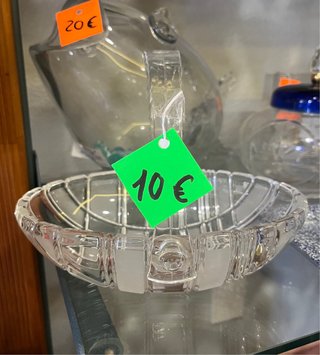 Cesta de cristal mate y transparente