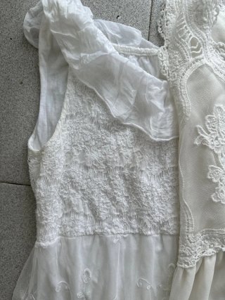 Lote 2 vestidos ibicencos encaje blanco