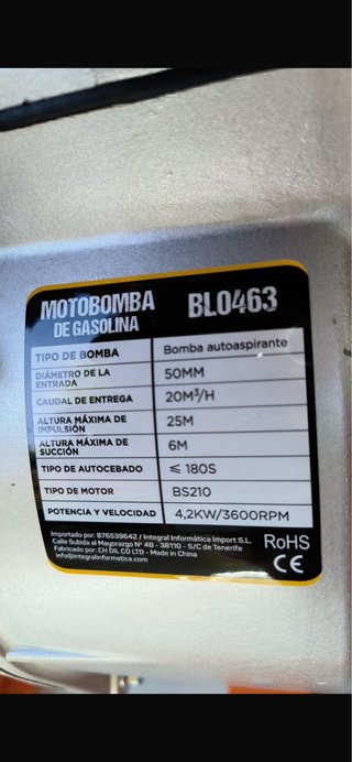Motobomba BLIND de gasolina