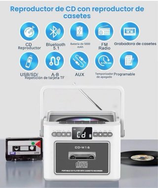 Radio CD Cassette con Bluetooth