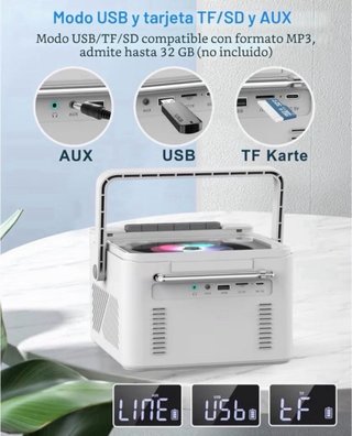 Radio CD Cassette con Bluetooth