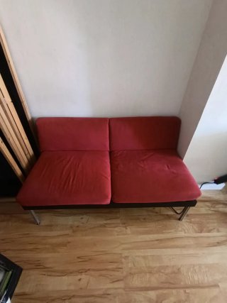 Sofá 2 plazas rojo