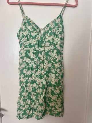 Vestido Mango verde con estampado floral