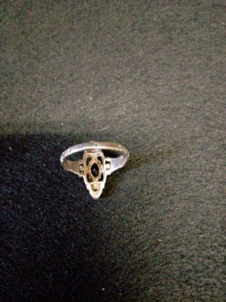 Anillo Plata Azabache y Circonitas