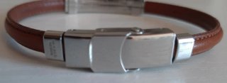 Bracciale Marlù Uomo Pelle Marrone Acciaio