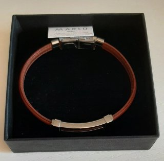 Bracciale Marlù Uomo Pelle Marrone Acciaio