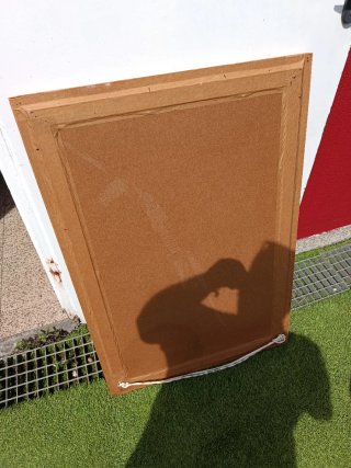 Espejo decorativo beige y blanco 95 x 65