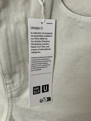 Pantalón Vaquero Uniqlo Recto Tiro Medio Beige Tal