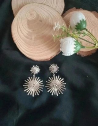 Pendientes largos plateados