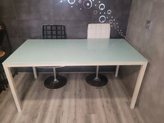 Mesa Cocina Rectangular Cristal y Metal