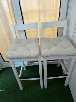 Juego de 2 Sillas Altas Blancas