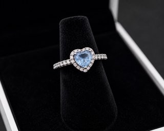 Pandora Anillo y Pulsera Corazón Azul