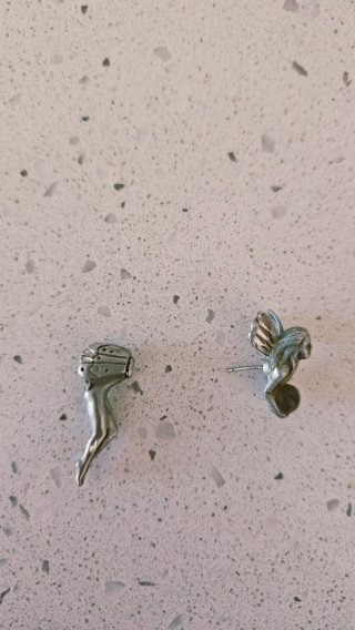 Pendiente Ear Jacket Ninfa plateado envejecido