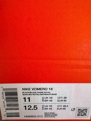 Nike Vomero 18 Black/GameRoyal HM6803-013 Talla 45