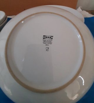 Juego de 6 Platos de Porcelana Blanca.
