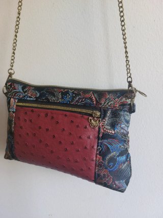 Mini borsa tessuto ed  ecopelle sartoria PEZZO UNI