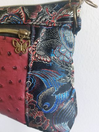 Mini borsa tessuto ed  ecopelle sartoria PEZZO UNI
