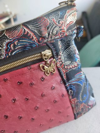 Mini borsa tessuto ed  ecopelle sartoria PEZZO UNI