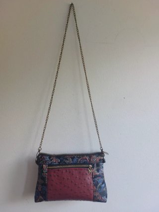 Mini borsa tessuto ed  ecopelle sartoria PEZZO UNI