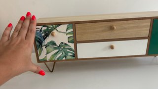 Joyero cajonera pequeña madera diseño hojas