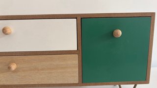 Joyero cajonera pequeña madera diseño hojas