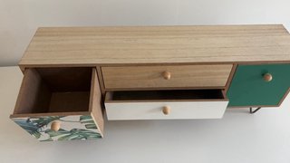 Joyero cajonera pequeña madera diseño hojas