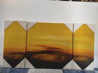 Tríptico Lienzo Paisaje Atardecer
