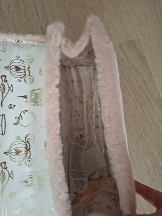 Bolso peluche rosa lazo lentejuelas Disney