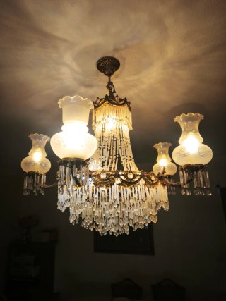 Lámpara de techo de cristal para salón