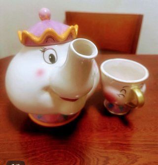 Taza Chip y tetera Mrs. Bella y la bestia