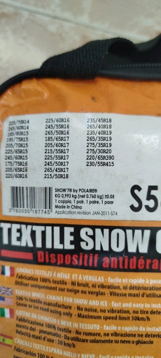 Cadenas Nieve Textil S56