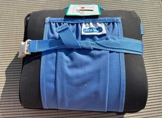 Trona portátil plegable azul
