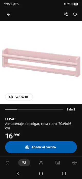 2 estantes IKEA FLISAT de color rosa
