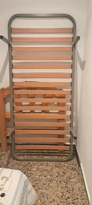 Somier madera y acero patas 90 cm