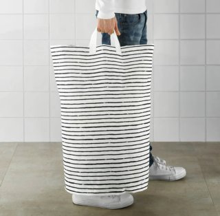 Cesto para la ropa sucia Ikea KLUNKA Rayas Blanco/