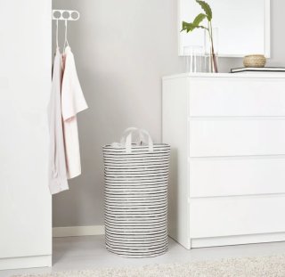 Cesto para la ropa sucia Ikea KLUNKA Rayas Blanco/
