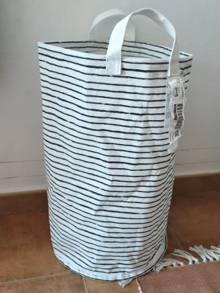 Cesto para la ropa sucia Ikea KLUNKA Rayas Blanco/
